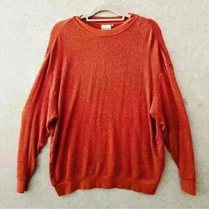 RICHER POORER L BURNT ORANGE LONG SLEEVE COMFY LOUNGE FALL  LIGHT SWEATHIRT‎
